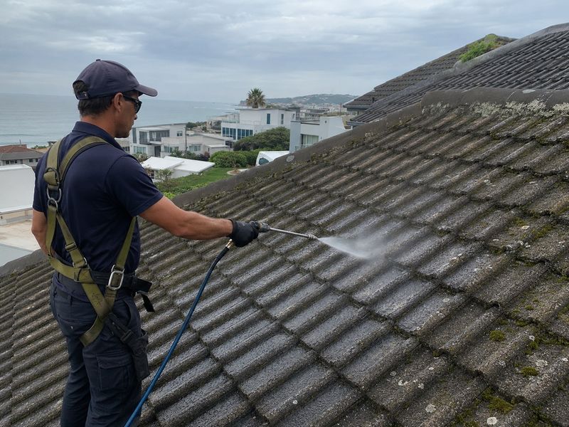 Roof soft washing and moss removal, East London